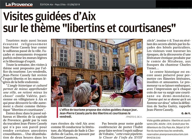 La Provence dition Aix ce jeudi 1er aot