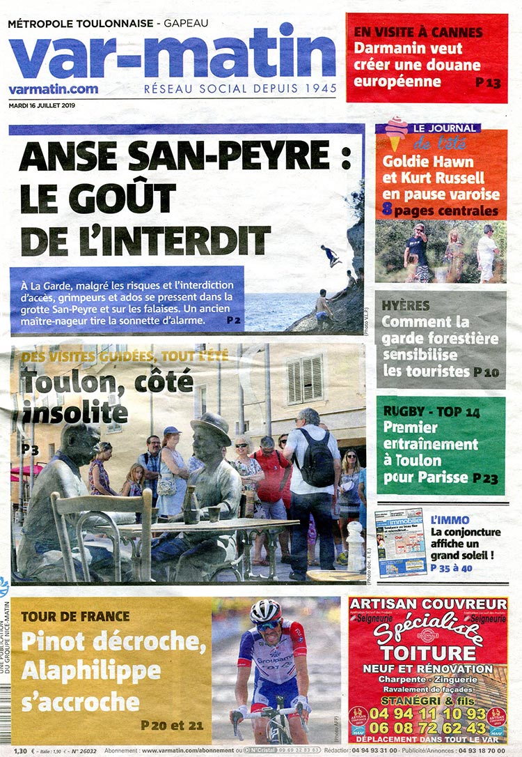 Var-Matin 16 juillet 2019 toulon insolite