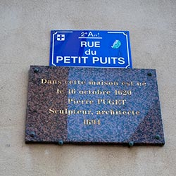 Plaque naissance Pierre Puget marseille